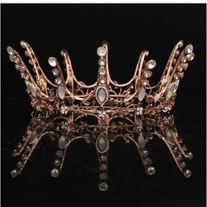 Copper crown opal crystal royalty accessory cosplay, dress up, daily